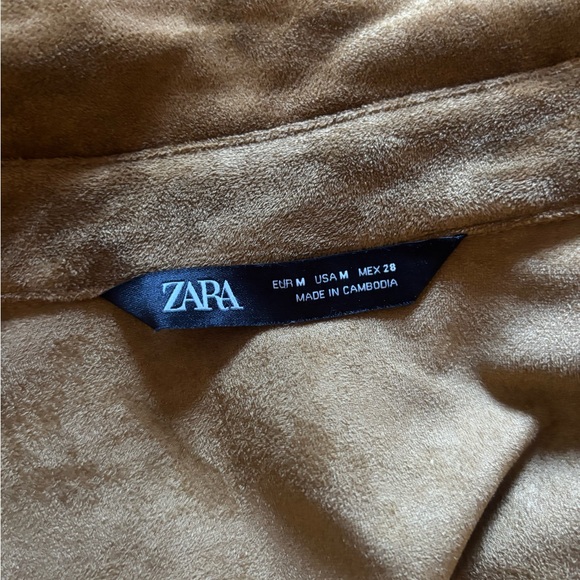 Zara Faux Suede Fringe Shirt Jacket size M - Picture 12 of 12